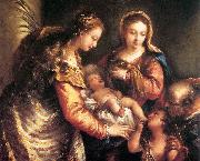 GUARDI, Gianantonio Holy Family with St John the Baptist and St Catherine gu painting